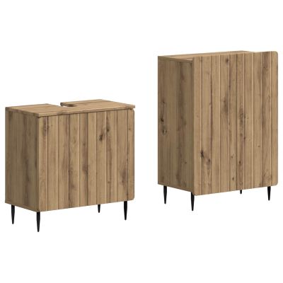 vidaXL Súprava kúpeľňových skríň v 2 kusoch ZWOLLE Dub artisan