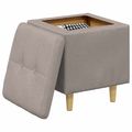 vidaXL Ottoman s Úložným Priestorom Sivohnedá 40 x 40 x 45 cm látka
