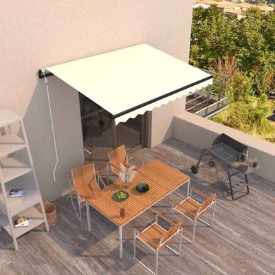 vidaXL Automatická zaťahovacia markíza 300x250 cm krémová