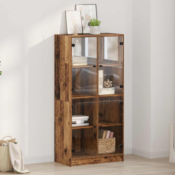 vidaXL Highboard Staré drevo 68 x 37 x 142 cm Kompozitné drevo