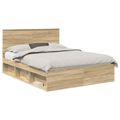 vidaXL Rám postele Sonoma dub 150 x 200 cm Masívne borovicové drevo