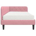 vidaXL Rohový rám postele Ružová 100 x 200 cm Zamat
