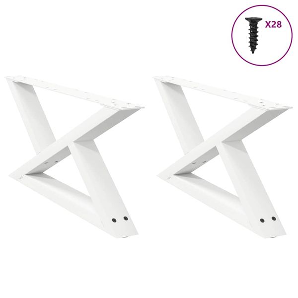 vidaXL Nohy konferenčného stolíka 2 ks biele 70x(30-31,3) cm oceľové