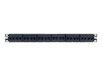Prepojovací panel - CAT 6 - čierna - 1U - 19" - 24 porty