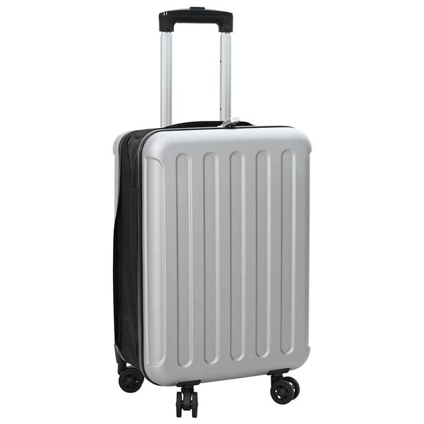 vidaXL Kufor so zámkom Strieborná 34 x 23 x 55.5 cm ABS plast
