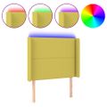 vidaXL Čelo postele s LED zelené 83x16x118/128 cm látka
