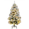 vidaXL Umelý výklopný vianočný stromček 150 LED a sada gulí 150 cm