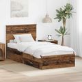 vidaXL Rám postele Staré drevo 100 x 200 cm Kompozitné drevo