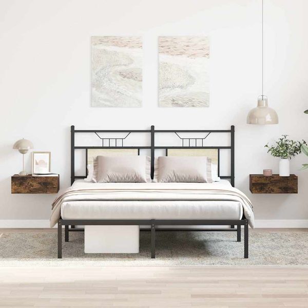 vidaXL Nástenné nočné stolíky 2 ks dymový dub 40x30x15 cm sprac.drevo
