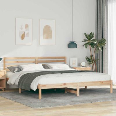 vidaXL Rám postele Hnedá 180 x 200 cm Masívne borovicové drevo