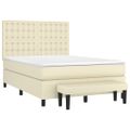 vidaXL Boxspring posteľ s matracom krémová 140x190 cm umelá koža