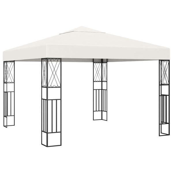 vidaXL Altánok 3x3 m, krémový, látka