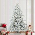 vidaXL Umelý Sklápací Vianočný Stromček Biela 240 cm PVC a oceľ