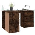 vidaXL Rohový stôl dymový dub 145x100x76 cm spracované drevo