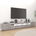 vidaXL TV skrinka s LED svetlami betónová sivá 260x35x40 cm