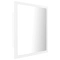 vidaXL Kúpeľňové zrkadlo s LED, biele 40x8,5x37 cm, akryl