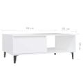 vidaXL Konferenčný stolík biely 90x60x35 cm drevotrieska