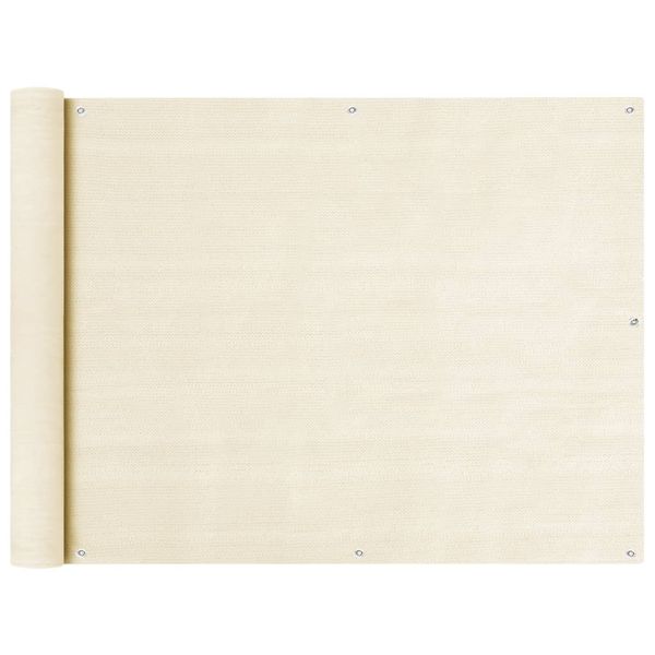 vidaXL Balkónová markíza, krémová 90x600 cm, HDPE