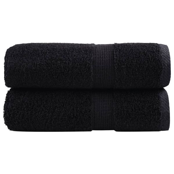 vidaXL Prémiové umývacie utierky SOLUND 2 ks čierne 30x30 cm 600 g/m²