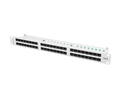 Patch panel 48 portov 1U 19'' CAT.6 utp šedý lanberg