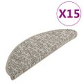vidaXL Kobercové nášľapy na schody 15 ks bledosivé 65x21x4 cm