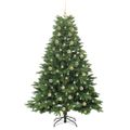 vidaXL Umelý vianočný stromček s 300 LED-i Zelená 180 cm PE a PVC
