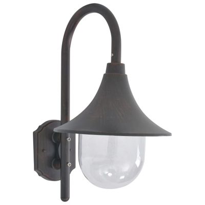 vidaXL Záhradná nástenná lampa E27 42 cm hliníková bronzová