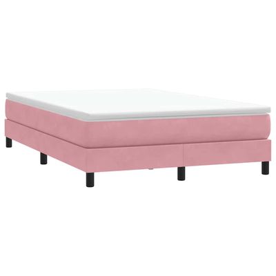 vidaXL Posteľný rám boxsping bez matracom ružový 160x210 cm zamat