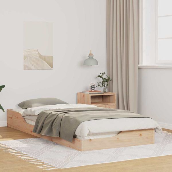 vidaXL Rám postele Hnedá 100 x 210 cm Masívne borovicové drevo