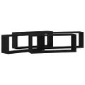 vidaXL Stenné police 4 ks Čierny dub 60 x 15 x 23 cm Kompozitné drevo
