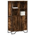 vidaXL Vysoká skrinka dymový dub 79,5x35,5x137,5 cm kompozitné drevo