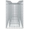 vidaXL Gabiónová vyvýšená posteľ 2 ks 200 x 50 x 80 cm Strieborná