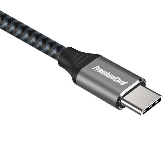 PremiumCord Kábel USB 3.2 Gen 1 USB-C male - USB-C male, bavlnený oplet, 1,5m
