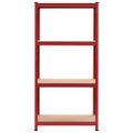 vidaXL Skladovacie regály 2 ks, červené 80x40x160 cm, oceľ a MDF
