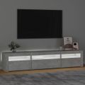 vidaXL TV skrinka s LED svetlami betónová sivá 195x35x40 cm