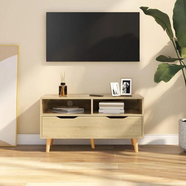 vidaXL TV skrinka, dub sonoma 90x40x48,5 cm, kompozitné drevo