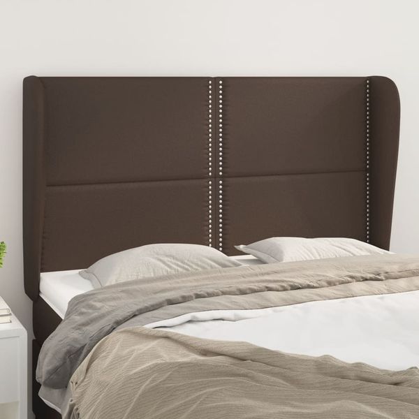 vidaXL Čelo postele so záhybmi hnedé 147x23x118/128 cm umelá koža