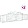vidaXL Oblúkový gabionový kôš 3 ks 200x30x40/60 cm pozinkované železo