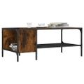 vidaXL Konferenčný stolík s regálom dymový dub 100x51x40 cm komp.drevo