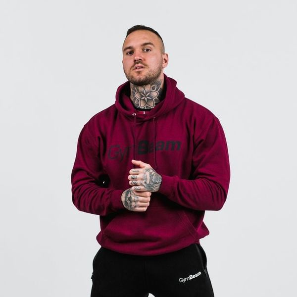Mikina PRO Hoodie Burgundy - GymBeam, veľkosť L