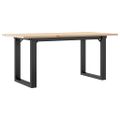 vidaXL Konferenčný stolík v tvare O 100x50x45 cm borovica a oceľ