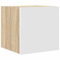 vidaXL Nástenná TV skrinka dub sonoma a biela 30,5x30x30 cm