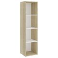 vidaXL TV skrinky 2 ks, biela+sonoma 142,5x35x36,5cm, kompozitné drevo