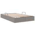 vidaXL Otomanový posteľný rám s úložiskom Sivohnedá 120 x 200 cm látka