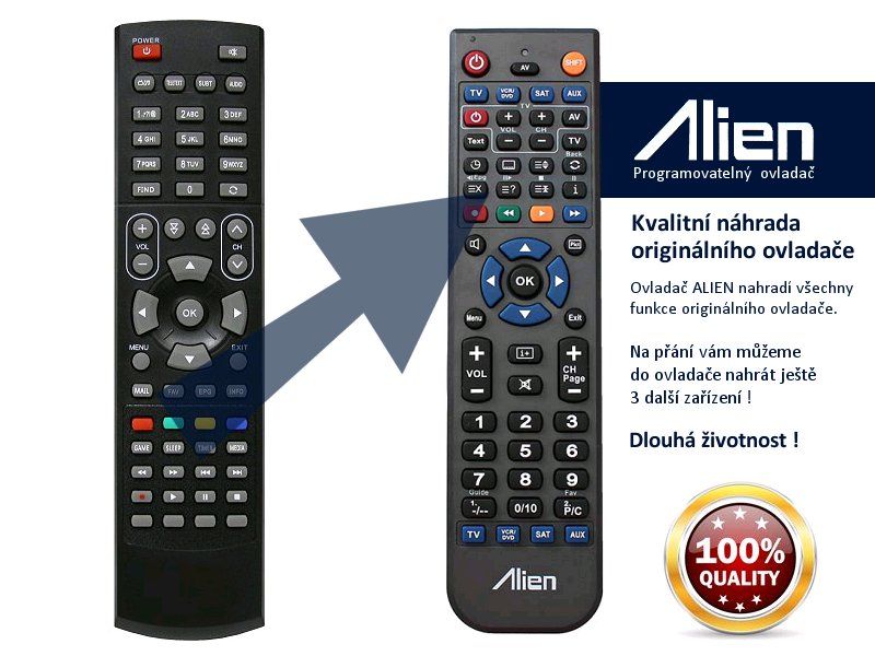 Dálkový ovladač ALIEN AMIKO 8550 IR