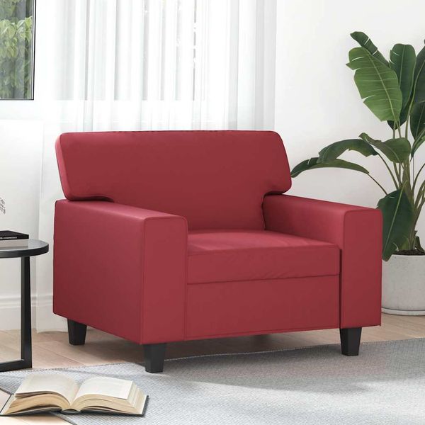 vidaXL Kreslo vínovo-červené 60 cm umelá koža