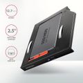 AXAGON RSS-CD12 rámeček pro 2.5" SSD/HDD do DVD slotu, 12.7 mm, LED, hliník Rámeček, interní, pro 2,5" HDD/SSD místo SATA mechaniky v notebooku, max. výška disku 12,5 mm, výška 12,7mm