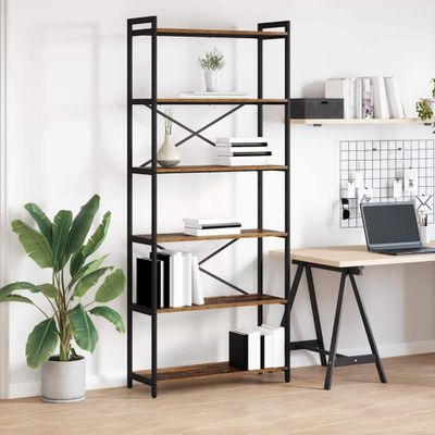 vidaXL Regál na knihy Staré drevo 80 x 30 x 189,5 cm Kompozitné drevo