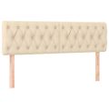 vidaXL Posteľný rám boxspring s matracom krémový 140x200 cm látka