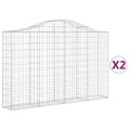 vidaXL Oblúkové gabionové koše 2 ks 200x30x120/140 cm pozink. železo
